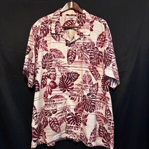 Tommy Bahama Men's XXL Silk Button Up Shirt Texas A&M Maroon Hawaiian Floral